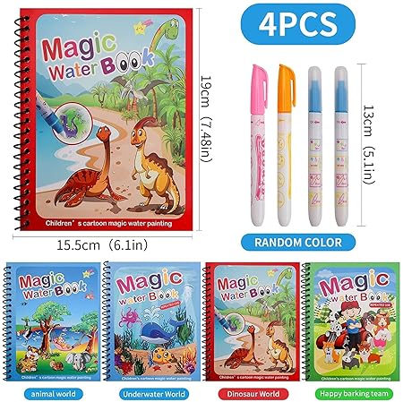 ✨Magical Water Painting Book📚(Pack of 4)