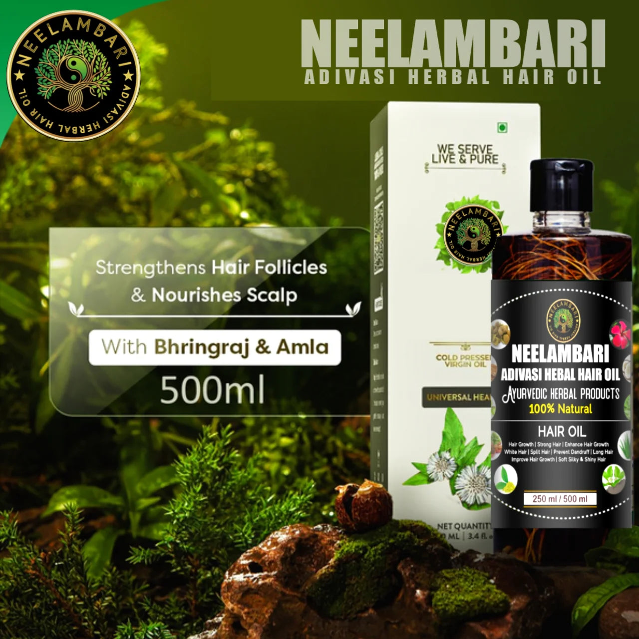 Adiavasi Neelambari - Herbal Hair Oil